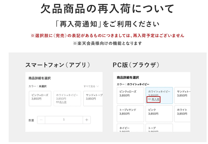 楽天再入荷通知,画像